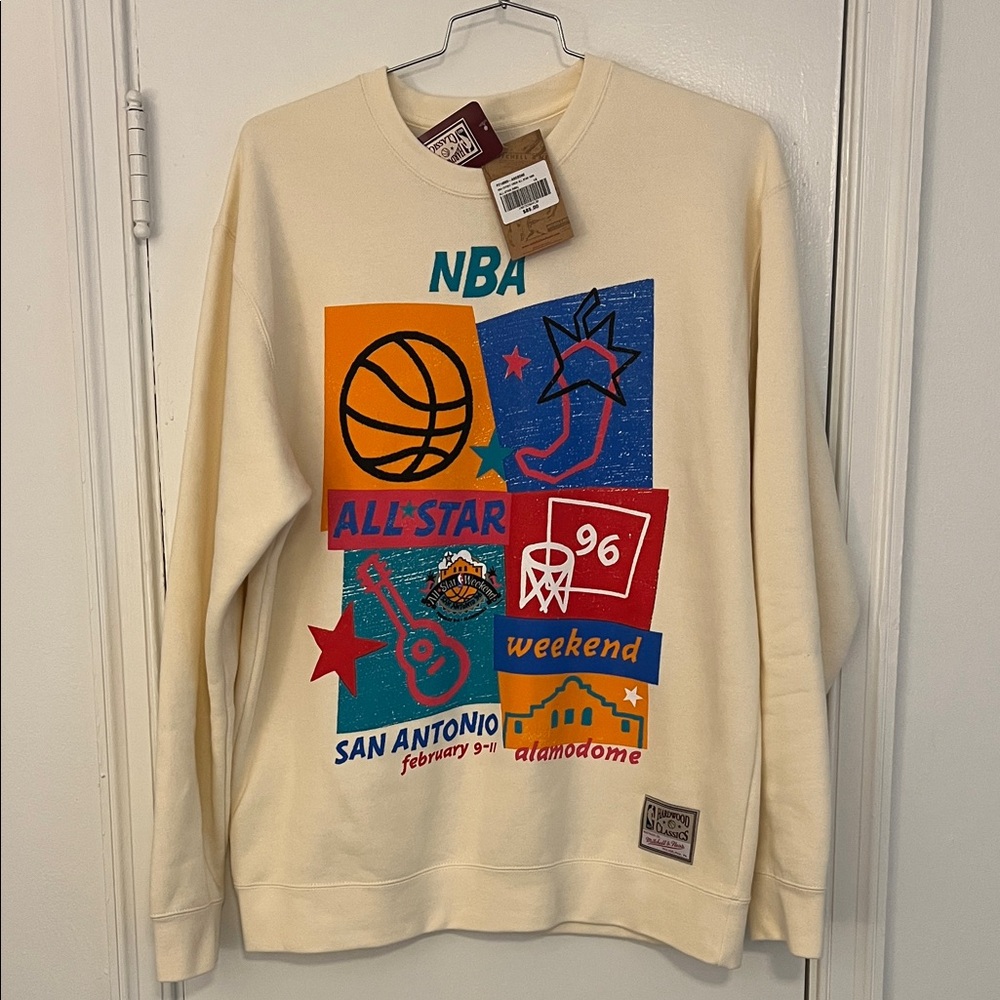 Mitchell & Ness Cream NBA All-Star Weekend Crewneck Sweater